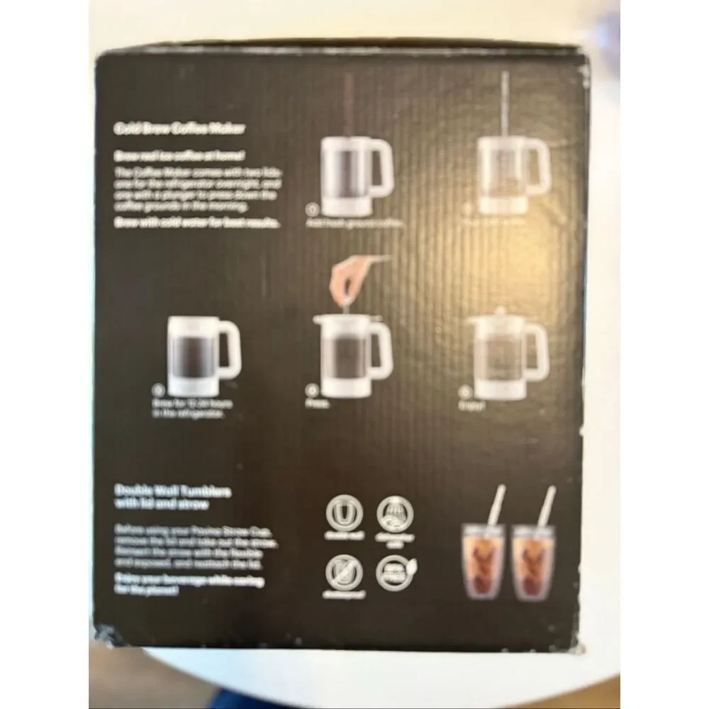 Bodum Cold Brew To Go Set Iced Coffee Maker & 2 Tumblers 12-14 Hours Overnight